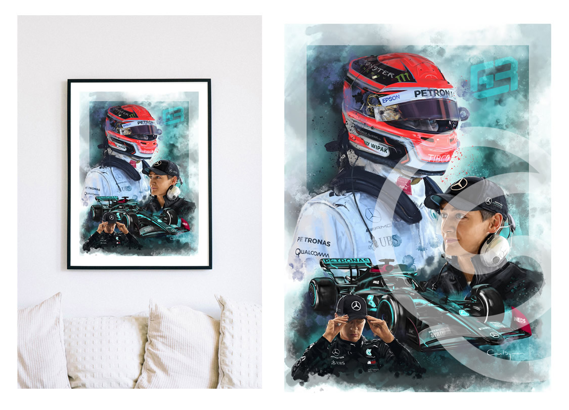 George Russell, Williams F1 Driver, Art Print