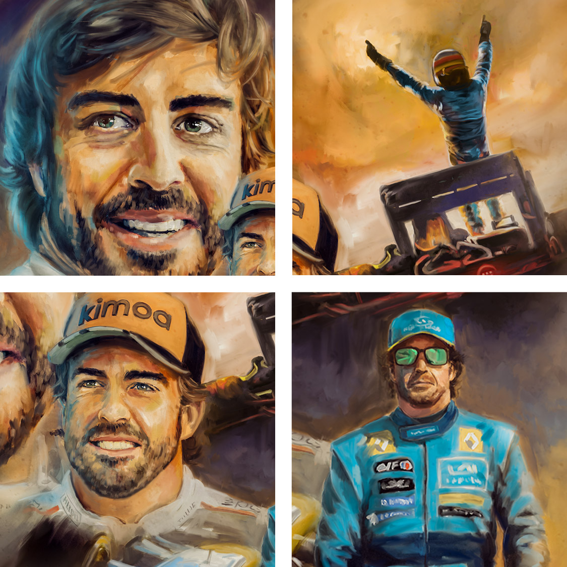 Fernando Alonso World Champion F1 Driver Prints