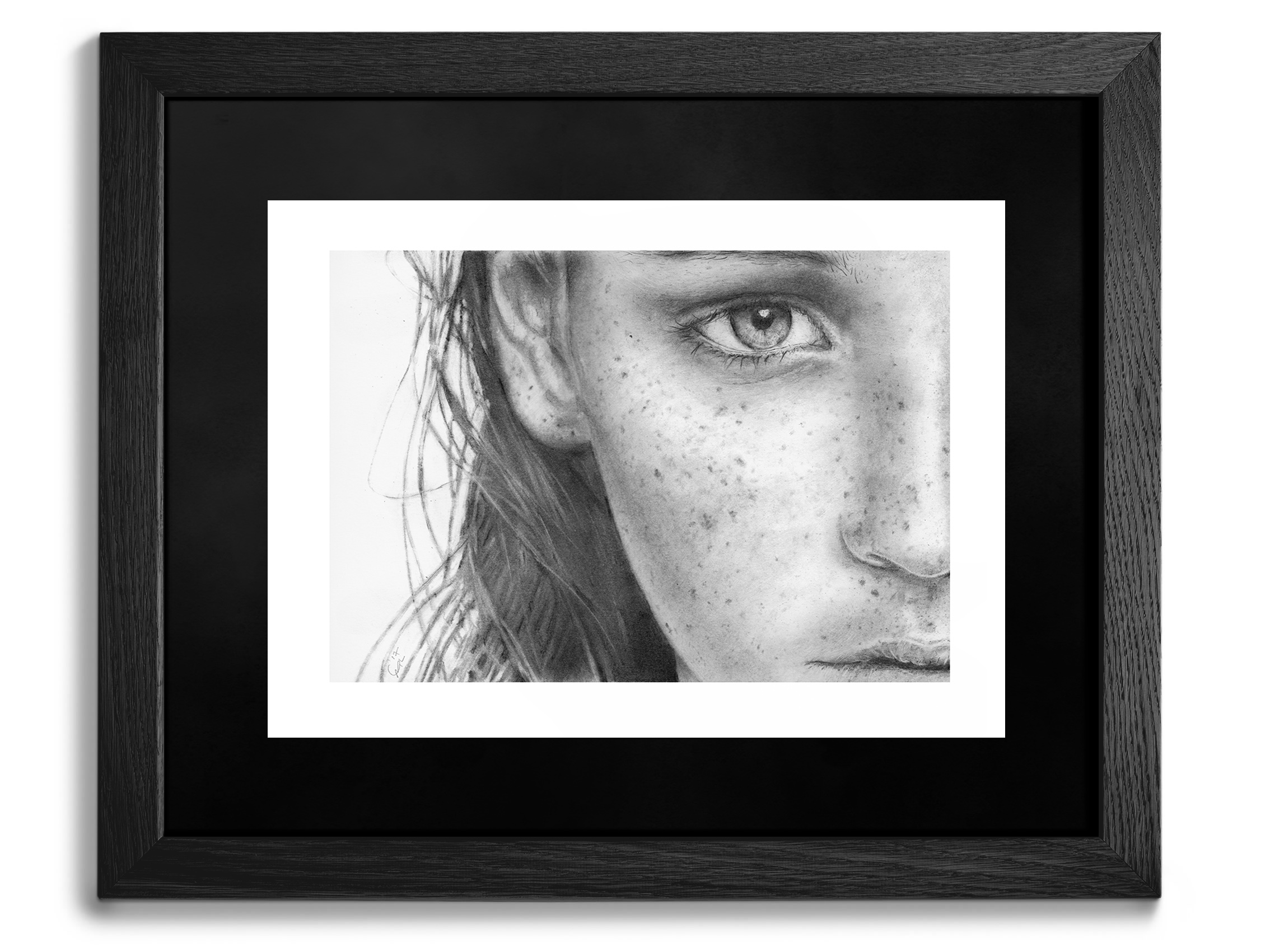 'Freckles' Framed Original Pencil Drawing