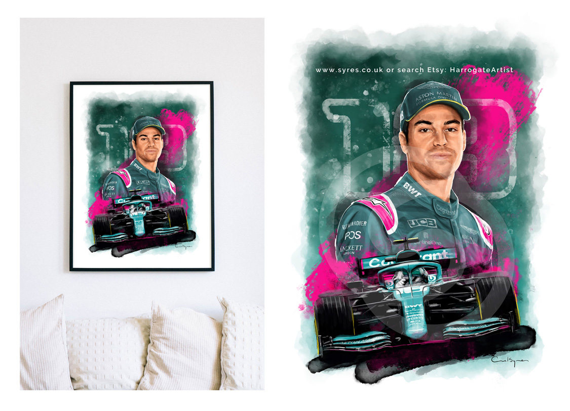 Lance Stroll F1 Driver, Art Print