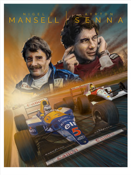 Senna and Mansell art print