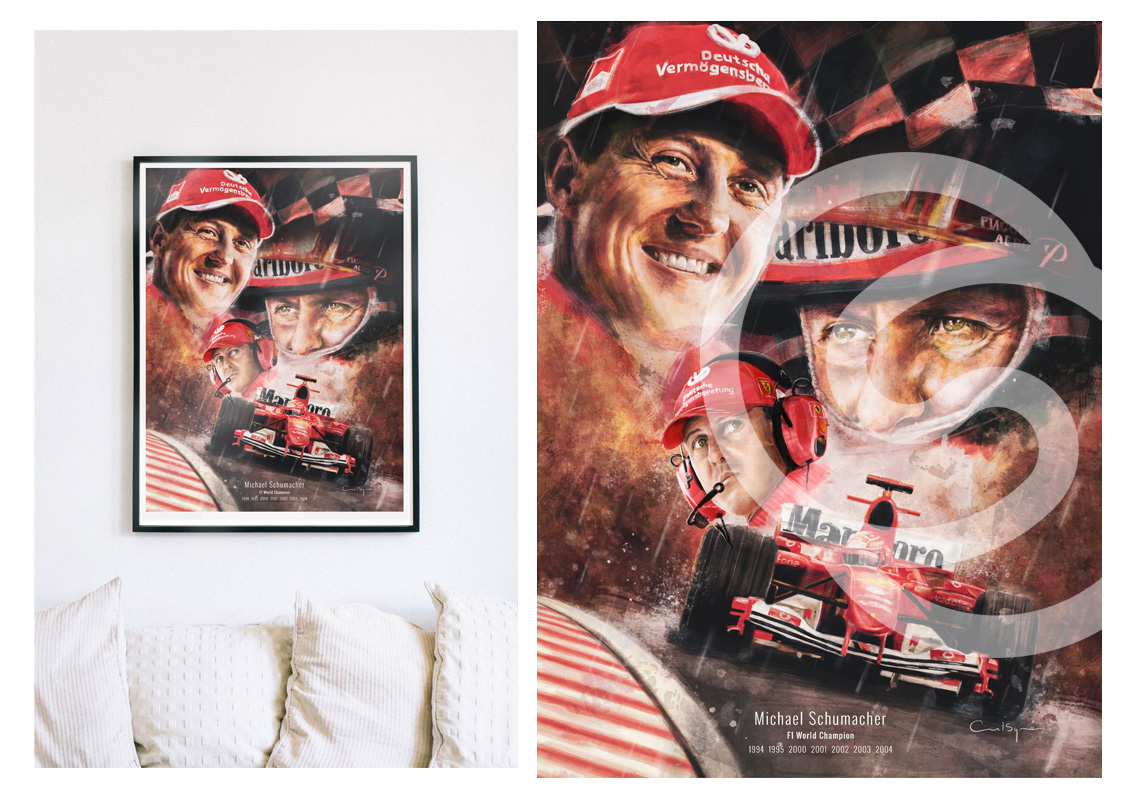 Michael Schumacher F1 Driver, Art Print
