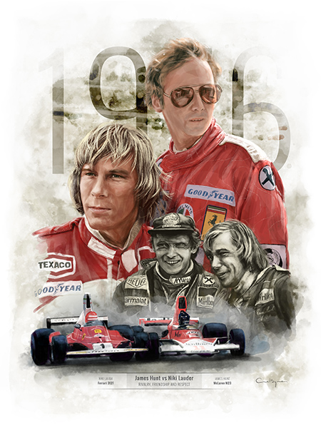 James Hunt and Niki Lauda, the 1976 F1 battle.