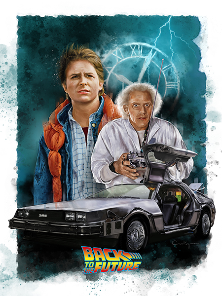 Back to the Future Montage digital drawing.