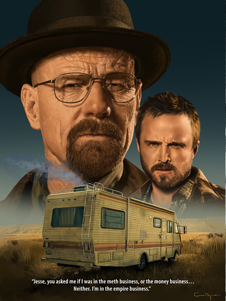 Walter White from Breaking Bad with Jesse Pinkman.