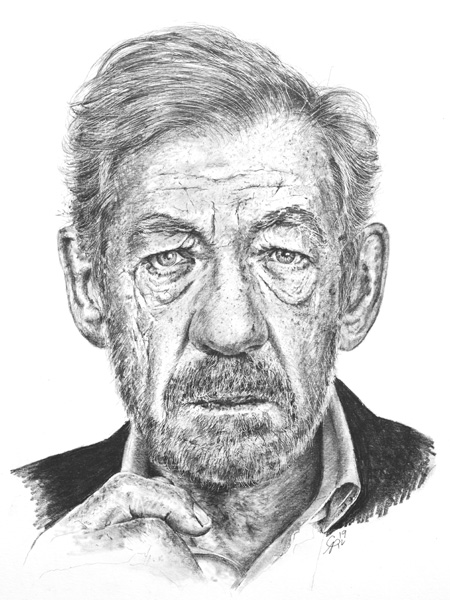 Ian McKellen Pencil Portrait.