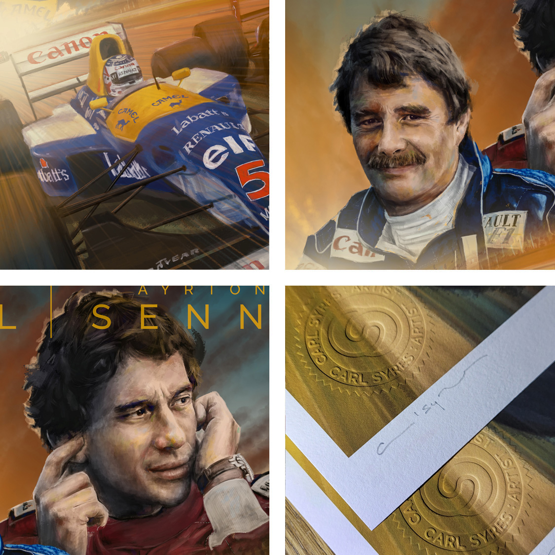 Senna v mansell Driver Prints